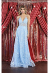 Load image into Gallery viewer, LA Merchandise LA1996 A-line Formal Embroidered Dress - BABY BLUE - LA Merchandise