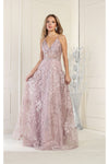 Load image into Gallery viewer, LA Merchandise LA1996 A-line Formal Embroidered Dress - MAUVE - LA Merchandise