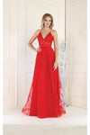 Load image into Gallery viewer, LA Merchandise LA1996 A-line Formal Embroidered Dress - RED - LA Merchandise