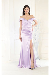 LA Merchandise LA1997 V-neck Bridesmaids Long Dress - LILAC - Dress LA Merchandise