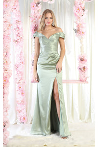 LA Merchandise LA1997 V-neck Bridesmaids Long Dress - SAGE - Dress LA Merchandise
