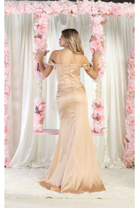 LA Merchandise LA1998 Off Shoulder Satin Bridesmaids Gown - - Dress LA Merchandise