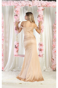 LA Merchandise LA1998 Off Shoulder Satin Bridesmaids Gown - - Dress LA Merchandise