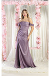 Load image into Gallery viewer, LA Merchandise LA1998 Off Shoulder Satin Bridesmaids Gown - VICTORIAN LILAC - Dress LA Merchandise
