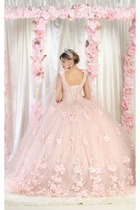 LA Merchandise LA199 Wholesale Sleeveless Floral Quinceanera Ball Gown - - LA Merchandise