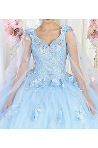 LA Merchandise LA199 Wholesale Sleeveless Floral Quinceanera Ball Gown - - LA Merchandise