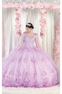 LA Merchandise LA199 Wholesale Sleeveless Floral Quinceanera Ball Gown - LILAC - LA Merchandise