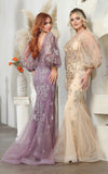 Load image into Gallery viewer, LA Merchandise LA2010 Glitter Plus Size Mermaid Prom Red Carpet Gown - MAUVE - Dress LA Merchandise