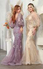 Load image into Gallery viewer, LA Merchandise LA2010 Glitter Plus Size Mermaid Prom Red Carpet Gown - MAUVE - Dress LA Merchandise