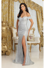Load image into Gallery viewer, LA Merchandise LA2014 Sweetheart Glitter Slit Pageant Corset Long Gown - SILVER - Dress LA Merchandise