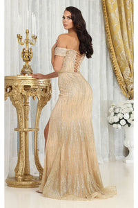 LA Merchandise LA2014 Sweetheart Glitter Slit Pageant Corset Long Gown - - Dress LA Merchandise