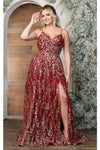 Load image into Gallery viewer, LA Merchandise LA2017 Spaghetti Straps Sweetheart Backless Formal Gown - BURGUNDY - Dress LA Merchandise