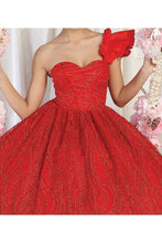 Load image into Gallery viewer, LA Merchandise LA203 Red Carpet One Shoulder Glitter Corset Ball Gown - - LA Merchandise