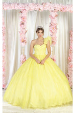 Load image into Gallery viewer, LA Merchandise LA203 Red Carpet One Shoulder Glitter Corset Ball Gown - YELLOW - LA Merchandise