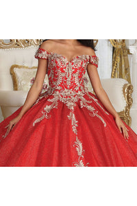 LA Merchandise LA219 Lace Applique Off Shoulder Quinceanera Gown - - Dress LA Merchandise