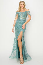 Load image into Gallery viewer, LA Merchandise LA2CP3100 Sexy Cold Shoulder Evening Gown - SLATE BLUE - LA Merchandise
