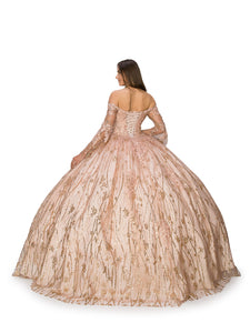 LA Merchandise LA2CP3502 Off Shoulder Bell Sleeve Ball Gown - - LA Merchandise