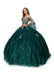LA Merchandise LA2CP3502 Off Shoulder Bell Sleeve Ball Gown - - LA Merchandise