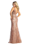 Load image into Gallery viewer, LA Merchandise LA7928 Embellished Deep V-Neck Sheath Evening Gown - - Dress LA Merchandise