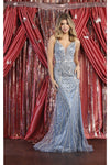 Load image into Gallery viewer, LA Merchandise LA7931 Embellished V-Neck Formal Mermaid Red Carpet Dress - DUSTY BLUE - Dress LA Merchandise