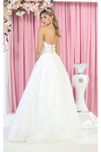 Load image into Gallery viewer, LA Merchandise LA7938 Strapless Sweetheart 3- D Floral Wedding Gown - - Dress LA Merchandise