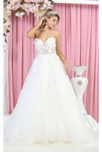 Load image into Gallery viewer, LA Merchandise LA7938 Strapless Sweetheart 3- D Floral Wedding Gown - IVORY - Dress LA Merchandise