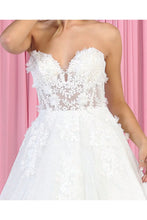 Load image into Gallery viewer, LA Merchandise LA7938 Strapless Sweetheart 3- D Floral Wedding Gown - - Dress LA Merchandise