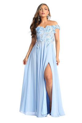 LA Merchandise LA7942 Wholesale Floral Bridesmaids Dresses - BABYBLUE - Dress LA Merchandise