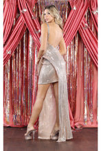 Load image into Gallery viewer, LA Merchandise LA7944 High Low V-Neck Sequin Holiday Party Dress - - Dress LA Merchandise