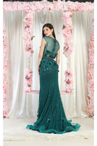 LA Merchandise LA7951 3D Floral Prom Evening Gown - - Dress LA Merchandise