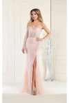 Load image into Gallery viewer, LA Merchandise LA7954 Sheer Boned Bodice Beaded Prom Evening Gown - BLUSH - Dress LA Merchandise