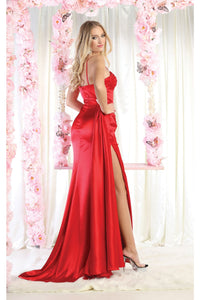 LA Merchandise LA7960 Spaghetti Strap Sweetheart Long Formal Satin Dress - - Dress LA Merchandise