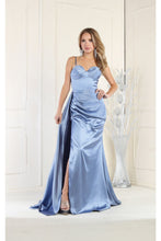 Load image into Gallery viewer, LA Merchandise LA7960 Spaghetti Strap Sweetheart Long Formal Satin Dress - DUSTY BLUE - Dress LA Merchandise