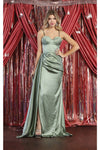 Load image into Gallery viewer, LA Merchandise LA7960 Spaghetti Strap Sweetheart Long Formal Satin Dress - SAGE - Dress LA Merchandise