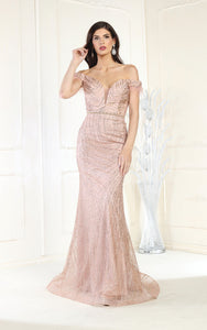 LA Merchandise LA7963 Off Shoulder Mermaid Sweetheart Red Carpet Dress - ROSE GOLD - Dress LA Merchandise