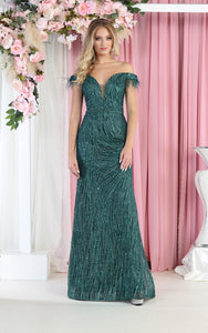 LA Merchandise LA7963 Off Shoulder Mermaid Sweetheart Red Carpet Dress - HUNTER GREEN - Dress LA Merchandise
