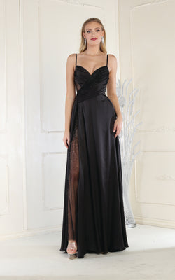 LA Merchandise LA7965 Embellished Sweetheart Long Formal Dress - BLACK - Dress LA Merchandise