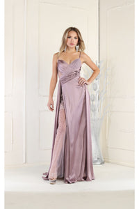 LA Merchandise LA7965 Embellished Sweetheart Long Formal Dress - MAUVE - Dress LA Merchandise