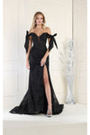 Load image into Gallery viewer, LA Merchandise LA7966 Off The Shoulder Long Formal Prom Gown - BLACK - Dress LA Merchandise