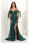 Load image into Gallery viewer, LA Merchandise LA7966 Off The Shoulder Long Formal Prom Gown - HUNTER GREEN - Dress LA Merchandise