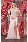 Load image into Gallery viewer, LA Merchandise LA7966 Off The Shoulder Long Formal Prom Gown - ROSE GOLD - Dress LA Merchandise