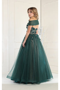 LA Merchandise LA7968 3D Floral Strapless Corset Long Evening Gown - - Dress LA Merchandise