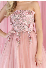Load image into Gallery viewer, LA Merchandise LA7968 3D Floral Strapless Corset Long Evening Gown - - Dress LA Merchandise