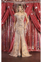 Load image into Gallery viewer, LA Merchandise LA7969 Off Shoulder Beaded Long Dress - ROSE GOLD - Dress LA Merchandise
