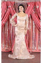 Load image into Gallery viewer, LA Merchandise LA7985 Puffy Sleeve Trumpet Silhouette Formal Dress - ROSE GOLD - Dress LA Merchandise