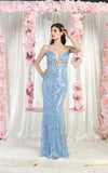 Load image into Gallery viewer, LA Merchandise LA7993 Sexy Embellished Evening Gown - DUSTY BLUE - Dress LA Merchandise