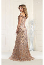 Load image into Gallery viewer, LA Merchandise LA7995 Off Shoulder Rose Gold Pageant Evening Dress - - Dress LA Merchandise