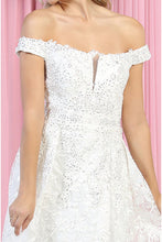 Load image into Gallery viewer, LA Merchandise LA8000B Off Shoulder Bridal Sheath Dress Ivory - - Dress LA Merchandise
