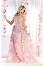 Load image into Gallery viewer, LA Merchandise LA8000 Embroidered Off Shoulder Sheath Pageant Dress - DUSTY ROSE - Dress LA Merchandise