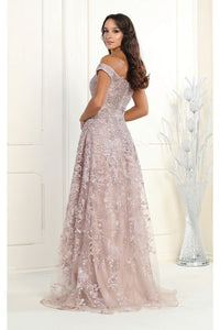LA Merchandise LA8000 Embroidered Off Shoulder Sheath Pageant Dress - - Dress LA Merchandise